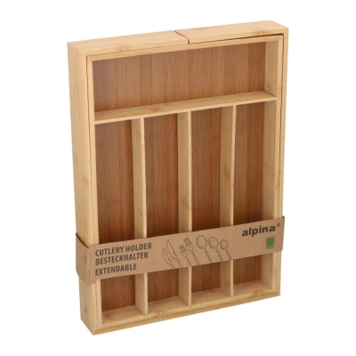 Alpina Příborník rozkládací bambus 46x33,5x6cm až 46x55,3x6cm hnědý