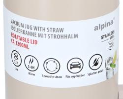 Alpina Termohrnek dvoustěnný z nerezové oceli 1,2 l béžová