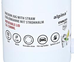 Alpina Termohrnek dvoustěnný z nerezové oceli 1,2 l bílá
