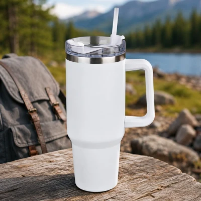 Alpina Termohrnek dvoustěnný z nerezové oceli 1,2 l bílá