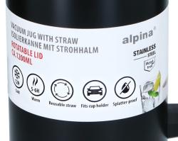 Alpina Termohrnek dvoustěnný z nerezové oceli 1,2 l černá