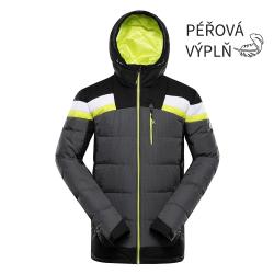 Alpine Pro FERER pánska páperová lyžiarska bunda NEUTRÁLNA / ZEMITÁ