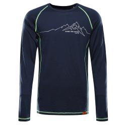 Alpine Pro MEREN pánske merino tričko s dlhým rukávom
