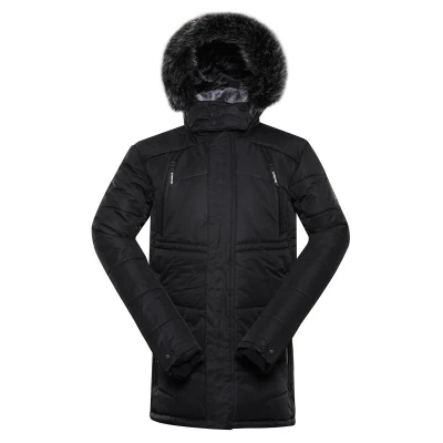 Alpine Pro MOLID MJCY556990 pánská černá bunda s membránou ptx zimní + šátek Kilpi