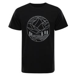 Alpine Pro MOROL pánske čierne bavlnené tričko