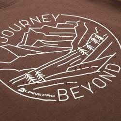 Alpine Pro MOROL pánské bavlněné triko ŽLUTÁ / HNĚDÁ