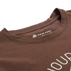 Alpine Pro MOROL pánské bavlněné triko ŽLUTÁ / HNĚDÁ
