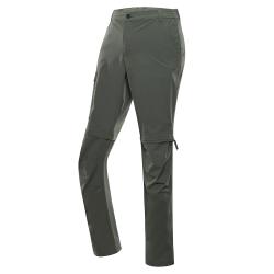 Alpine Pro NESC pánske zelené nohavice s impregnáciou a odopínateľnými nohavicami. softshell