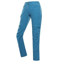 Alpine Pro NESCA dámske modré outdoorové nohavice s odopínateľnými nohavicami softshell