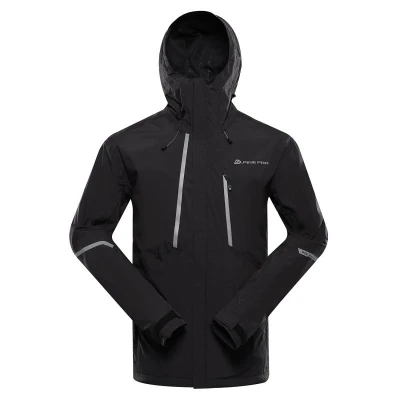 Alpine Pro NOREM 2 černá pánská nepromokavá bunda s ptx membránou - jaro/podzim Alpine Pro NOREM 2 černá pánská nepromokavá bunda s ptx membránou - jaro/podzim