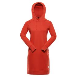 Alpine Pro OLEBA dámské mikinové šaty ORANŽOVÁ / ČERVENÁ Alpine Pro OLEBA dámské mikinové šaty ORANŽOVÁ / ČERVENÁ