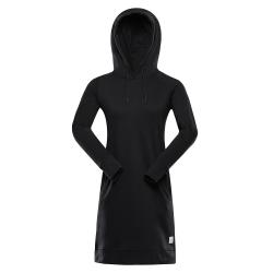 Alpine Pro OLEBA dámske čierne mikinové šaty