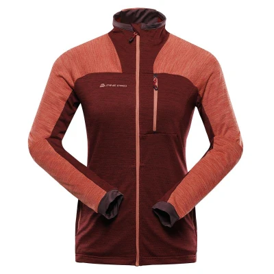 Alpine Pro ONNECA 3 dámská rychleschnoucí mikina ORANŽOVÁ / ČERVENÁ