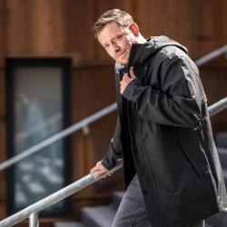 Alpine Pro PERFET pánský černý nepromokavý kabát