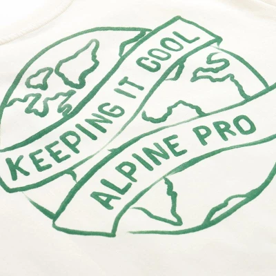 Alpine Pro TERMES 2 pánské béžové triko z organické bavlny