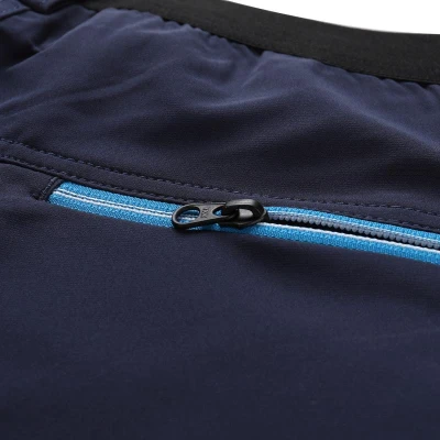 Alpine Pro WEDER pánske modré softshellové capri nohavice 3/4