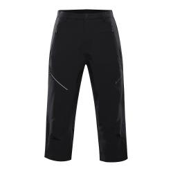 Alpine Pro WEDER pánske čierne softshellové capri nohavice 3/4