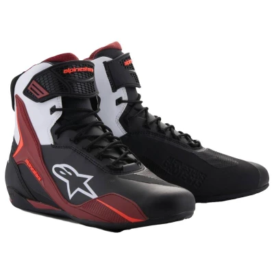 Alpinestars Faster-4 černo-bílo-tmavě červené pánské motoboty