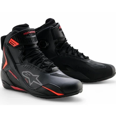 Alpinestars Boty na motorku Faster-4 Drystar černo-fluo červené Alpinestars Boty na motorku Faster-4 Drystar černo-fluo červené