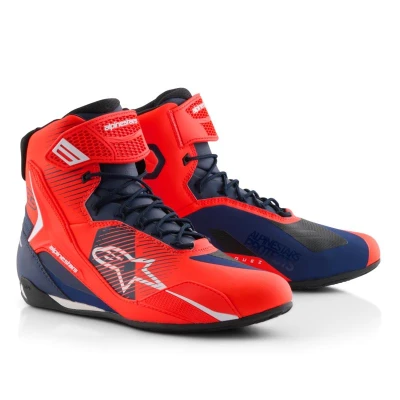 Alpinestars Boty na motorku Faster-4 kolekce MM93 fluo červeno-modro-bílé Alpinestars Boty na motorku Faster-4 kolekce MM93 fluo červeno-modro-bílé