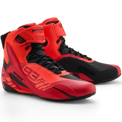 Alpinestars Faster-4 MM93 fluo červeno-černé pánské boty na motorku