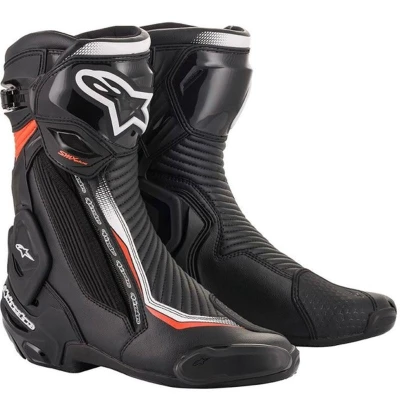 Alpinestars SMX Plus 2 černo-bílo-fluo červené pánské motoboty