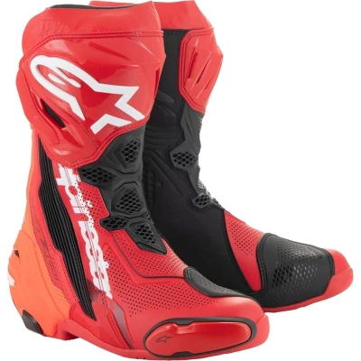 Alpinestars Supertech R Vented fluo červeno-červené boty na motorku
