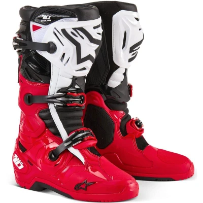 Alpinestars Tech 10 Enduro červeno-černo-bílé pánské motoboty