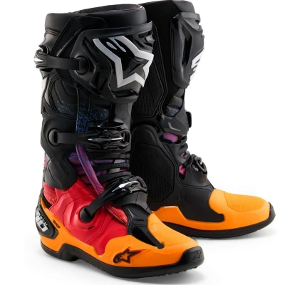 Alpinestars Tech 10 Black Hole limitovaná edice černo-barevné boty na motorku