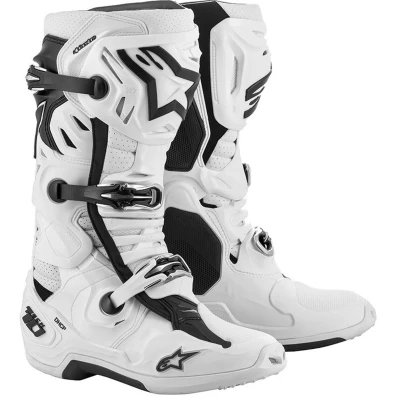 Alpinestars Tech 10 Supervented bílé perforované motoboty na motorku