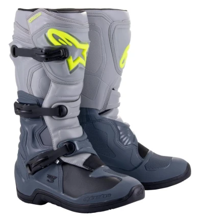 Alpinestars Tech 3 světle šedo-černo-fluo žluté pánské motoboty