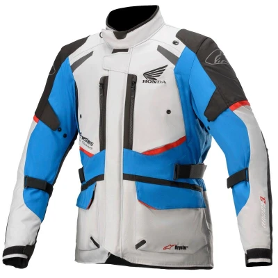 Alpinestars Andes Drystar Honda šedo-černo-modro-červená bunda na motorku