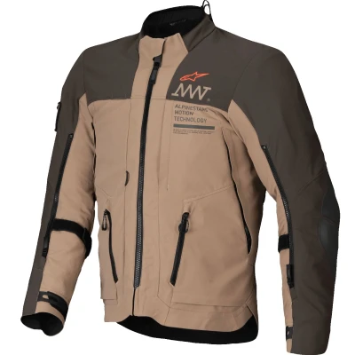 Alpinestars AMT-8 Stretch Drystar XF hnědo-khaki pánská motocyklová bunda