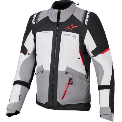 Alpinestars Andes V4 Drystar tmavě šedo-světle šedo-černo-červená bunda na motorku
