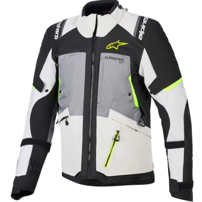 Alpinestars Andes V4 Drystar tmavě šedo-světle šedo-černo-fluo žlutá pánská bunda na motorku