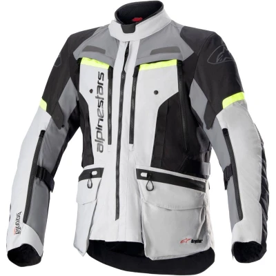 Alpinestars Bogota PRO Drystar šedo-černo-fluo žlutá pánská bunda na motorku