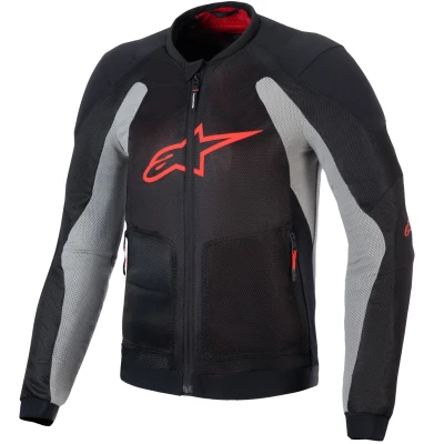 Alpinestars TROOP-AIR černo-světle šedo-červená pánská motocyklová bunda
