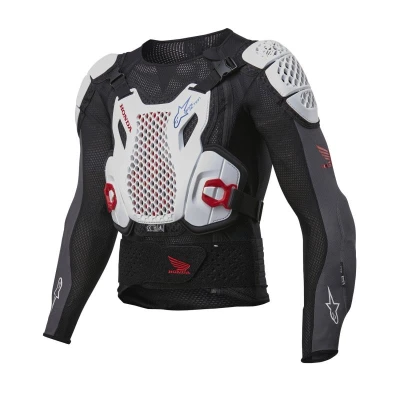 Alpinestars Chránič těla Bionic Plus 2 Honda kolekce 2024 bílo-modro-červeno-černý Alpinestars Chránič těla Bionic Plus 2 Honda kolekce 2024 bílo-modro-červeno-černý