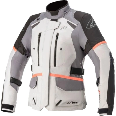Alpinestars Stella Andes Drystar šedo-černo-fluo růžová dámská bunda na motorku