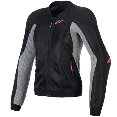 Alpinestars STELLA TROOP-AIR černo-šedo-fluo růžová dámská bunda na motorku