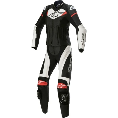 Alpinestars STELLA GP PLUS 2 černo-bílo-červená dámská kožená kombinéza na motorku