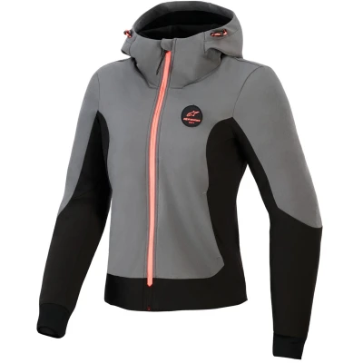 Alpinestars Stella Radium Tech Hoodie tmavě šedo-černo-růžová dámská mikina na motorku