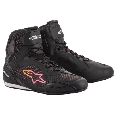 Alpinestars Stella Faster 3 Rideknit černo-žluto-růžové dámské boty na motorku