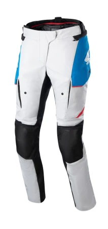 Alpinestars Stella Andes Drystar Honda světle šedo-černo-modro-červené dámské kalhoty na motorku