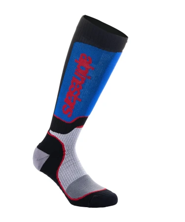 Alpinestars MX Plus černo-červeno-modro-šedé dětské ponožky