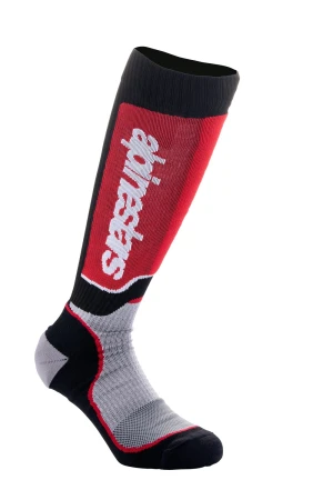 Alpinestars MX Plus černo-červeno-šedé dětské ponožky