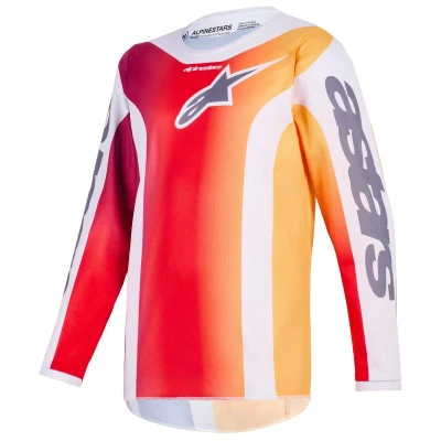 Alpinestars Fluid Portl červeno-oranžovo-světle šedý dětský motokrosový dres