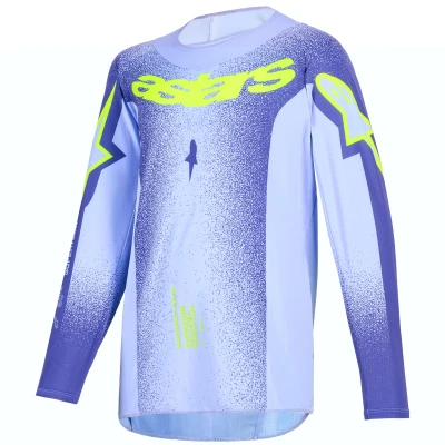 Alpinestars Supertech Scenz fialovo-fluo žlutý dětský motokrosový dres