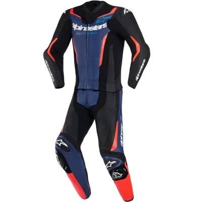 Alpinestars GP Force V2 černo-modro-fluo červená dvoudílná kombinéza na motorku