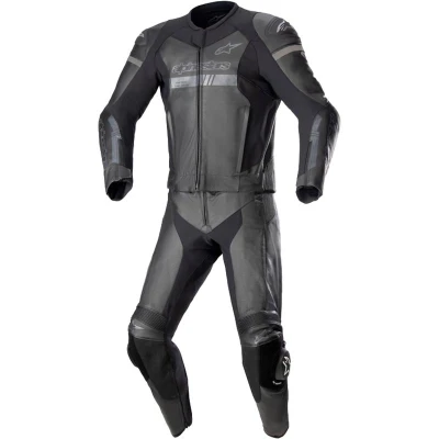 Alpinestars GP Force Chaser černo-černá TECH-AIR 5 kompatibilní dvoudílná kožená kombinéza na motorku